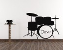 Drum Kit Customized Name Vinyl Decal Nursery Sticker